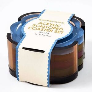 Acrylic Scalloped Coaster Set By Paper Source New in Box